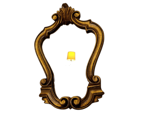 Mirror - Regency Style XVIIIth, Pediment Beautifully Carved by Hand, with a Gold Leaf Finish