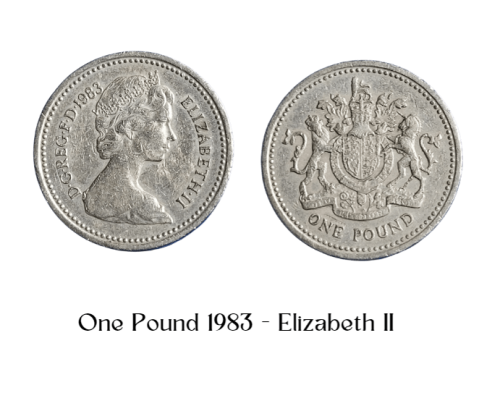 One Pound 1983, Elizabeth II - Authentic with Sharp Details and Original Gloss.