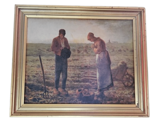 The Angelus by Jean-François Millet - The Web is Mounted in an Elegant Setting.