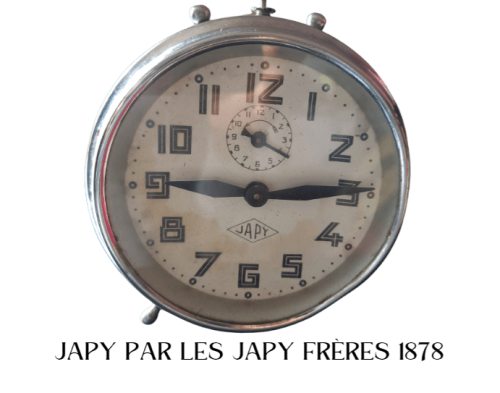 Vintage Alarm Clock JAPY - Frères 1878, Antique Clockwork Made in France, non-functional Slight signs of wear