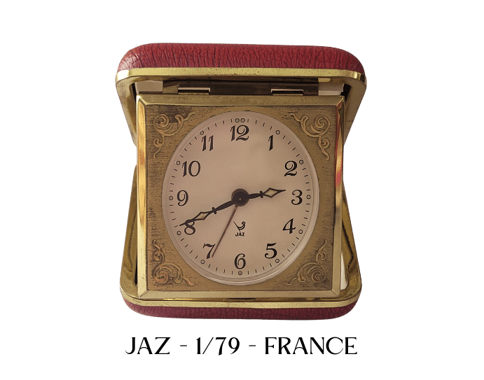 JAZ Red Travel Alarm Clock - Old Patterns and Mechanical Movement, Collector