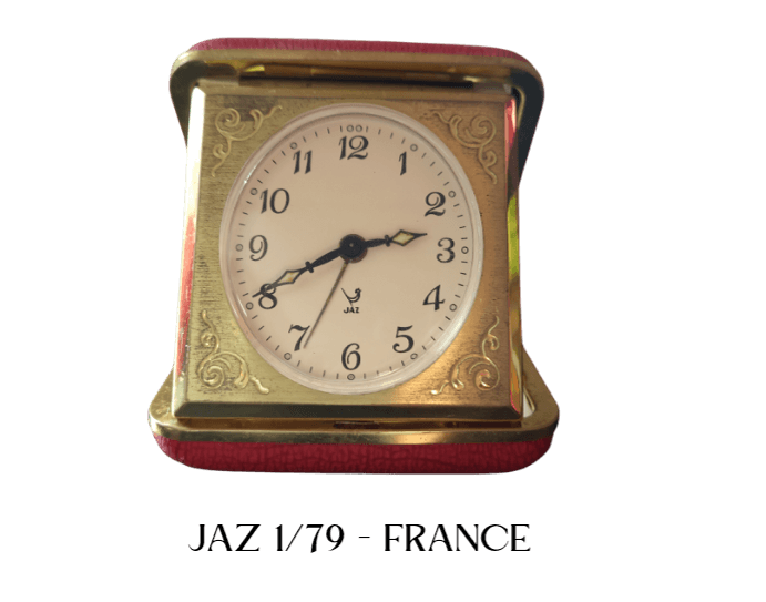 JAZ Red Travel Alarm Clock - Old Patterns and Mechanical Movement, Collector