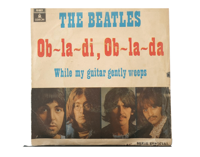 The Beatles 1969 - Ob-La-Di, Ob-La-Da / "While My Guitar Gently Weeps" Single Record Disc.
