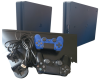 Console PlayStation 4 Slim (500 Go) avec Câble d'Alimentation, 2 Manettes (Noir + Bleue), Câble HDMI, Manette Chargeur