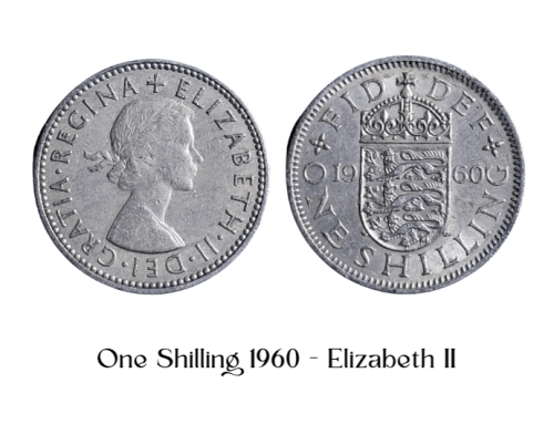 1 Shilling 1960 Elizabeth II – La Pièce One Shilling 1961 Elizabeth II est Livrée dans un Étui de Protection Transparent.