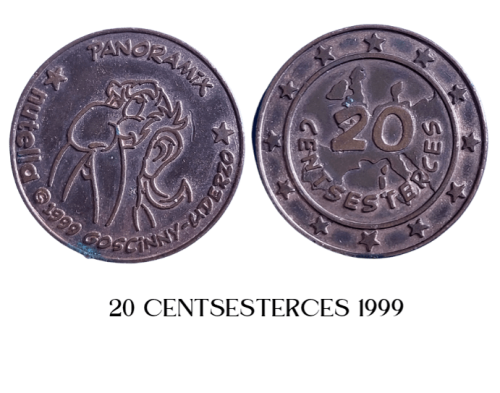 20 Cent Sesterces 1999 - Obélix, l'un des Personnages Emblématiques de la Célèbre Bande Dessinée Astérix.