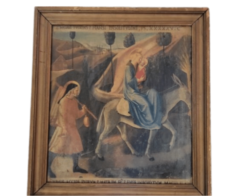 Jésus-Christ Dans les Bras de Marie, Avec Joseph - Chromo Lithographie