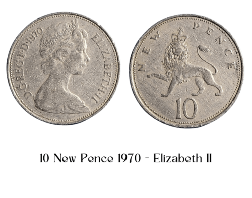 10 New Pence 1970 Elizabeth II - Son Héritage et sa Rareté en font un Choix Prisé par les Amateurs de Numismatique.