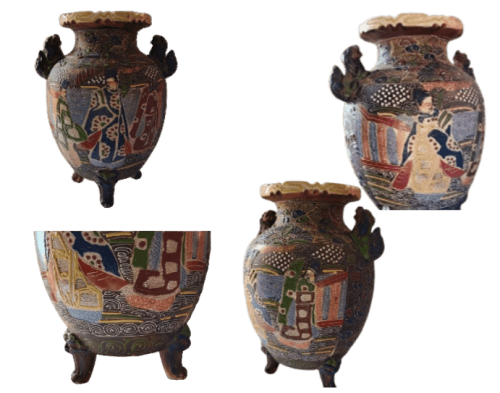 Vase Monumental Émail Satsuma - Beauté Impressionnante et Héritage Japonais